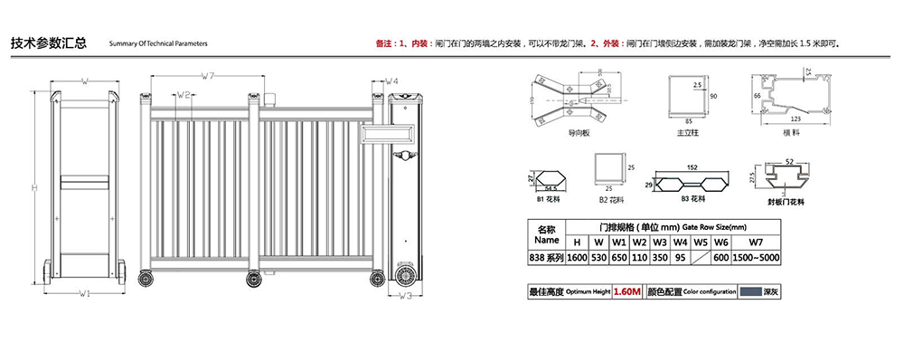 838B3宙斯盾段滑门参数